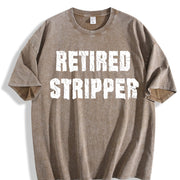 Hilarious For Strippers With Bold Designs vintage washed oversized T-shirt in Brown