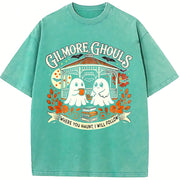 Cute Gilmore Ghouls Vintage Washed T-Shirt in Blue