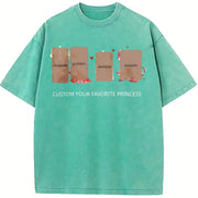 Custom Princess Girly Girls Trip Love Vintage Washed T-Shirt in Blue