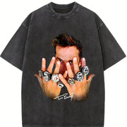 Tom 7 Rings Greatest Of All Time Football Soft vintage washed oversized T-shirt in Black