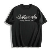 Boy Mom Era Dinosaur Monster Truck Football Bike Cotton T-Shirt in Black