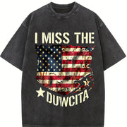 I Miss the American Flag Vintage Washed T-Shirt in Black