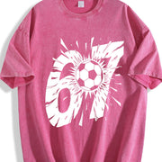 Soccer Ball Explosion Vintage Washed T-Shirt in Red