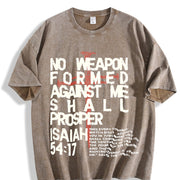 No Weapon Christian Jesus Easter vintage washed oversized T-shirt in Brown