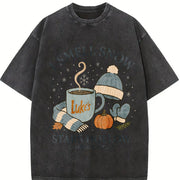 I Smell Snow Gilmore Girls Christmas Vintage Washed T-Shirt in Black
