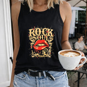 Sleeveless Tank Ideal for Spring Women's Color Cotton Tank Top in Black
