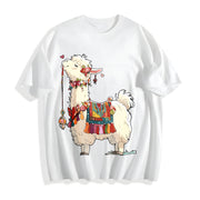 Animal Cartoon 1pc Cotton T-Shirt in White