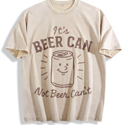 It's Beer Can Not Beer Can't Vintage Washed T-Shirt in Beige
