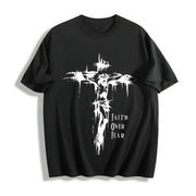 Faith Over Fear Cotton T-Shirt in Black