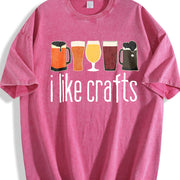 I Like Craft Beer Lover Vintage Washed T-Shirt in Red