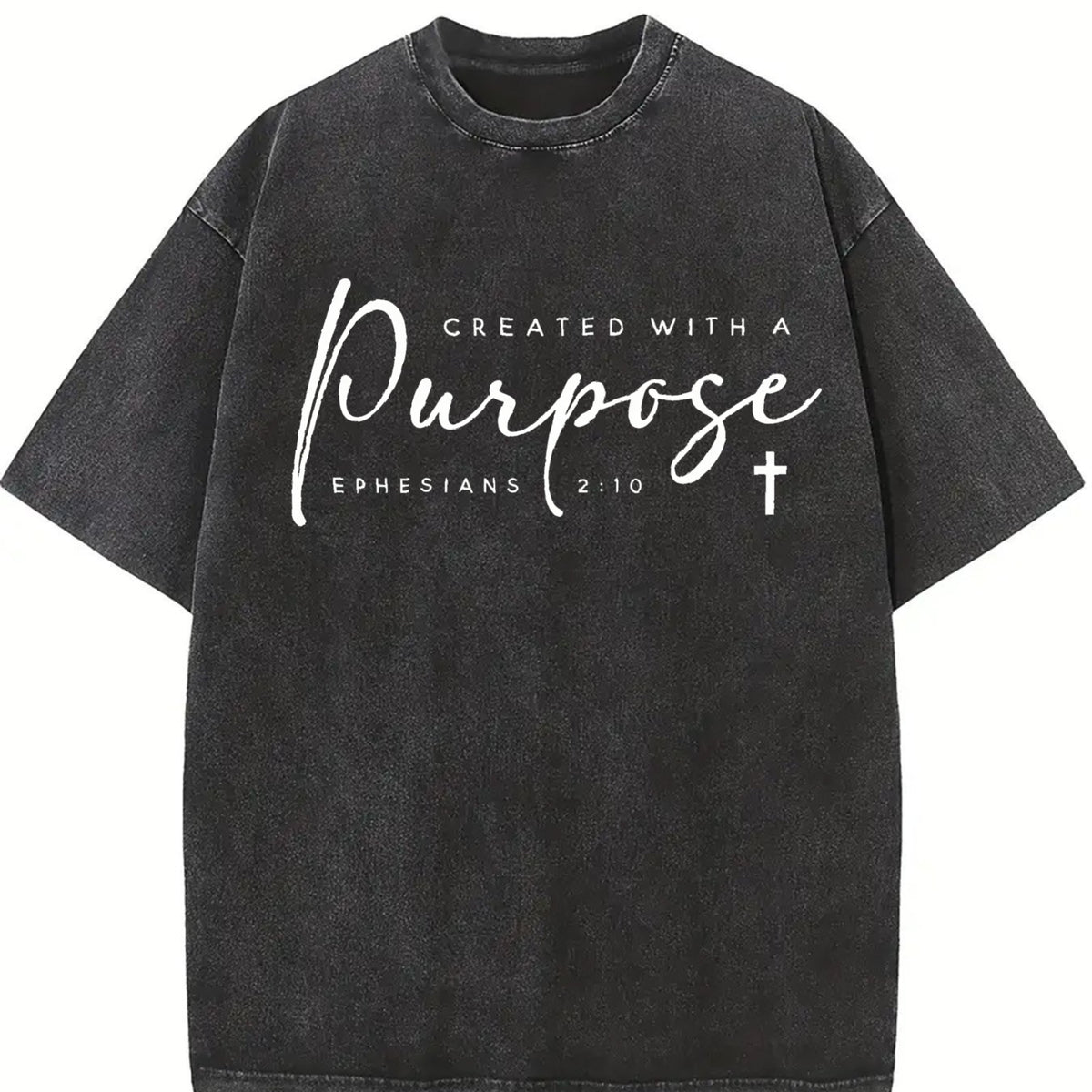 That Has Been a Purpose-driven Scripture Vintage Washed T-Shirt in Black
