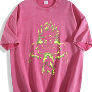 PODTIFY Supper Saiyan - Broly - DB Anime Lover vintage washed oversized T-shirt in Red