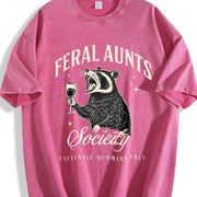 Feral Aunts Society Vintage Washed T-Shirt in Red