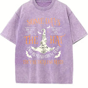 Witchcraft Spooky Witch Vintage Washed T-Shirt in Purple