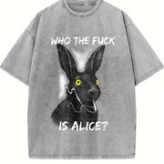 Who the F*ck Is Alice? Vintage Washed T-Shirt in Gray