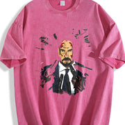 JWick Comic Style vintage washed oversized T-shirt in Red