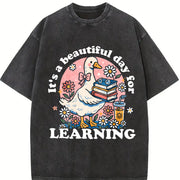 It’s a Beautiful Day for Learning Vintage Washed T-Shirt in Black