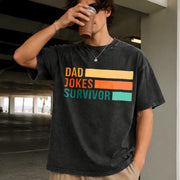 Dad Jokes Champion Vintage Washed T-Shirt in Black