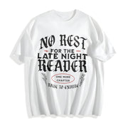Book Lover Bookworm Cotton T-Shirt in White