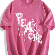 Abstract Black Ink Vintage Washed T-Shirt in Red