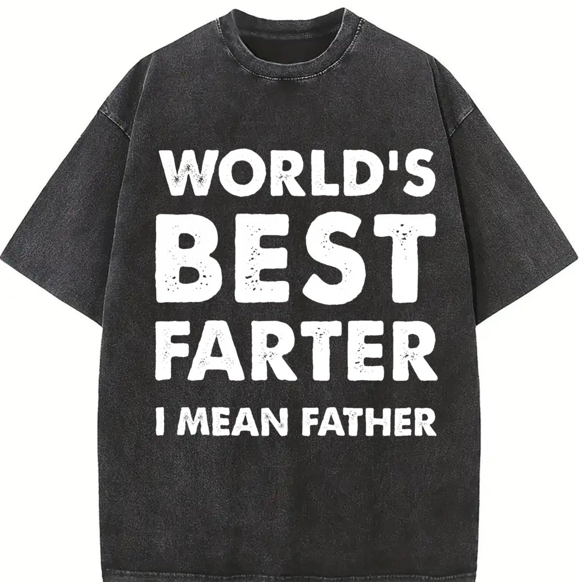 Cottonfather's Day Retro Dad World's Best Farter I Mean Vintage Washed T-Shirt in Black