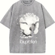 For Formal Urban Distressed Enthusiasts Vintage Washed T-Shirt in Gray