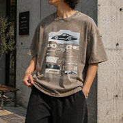 Porsche Performance Vintage Washed T-Shirt in Brown
