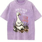 Silly Goose: Grumpy Goose Vintage Washed T-Shirt in Purple