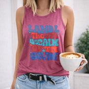 Land of the Free Because of the Brave Women's Color Cotton Tank Top in Red