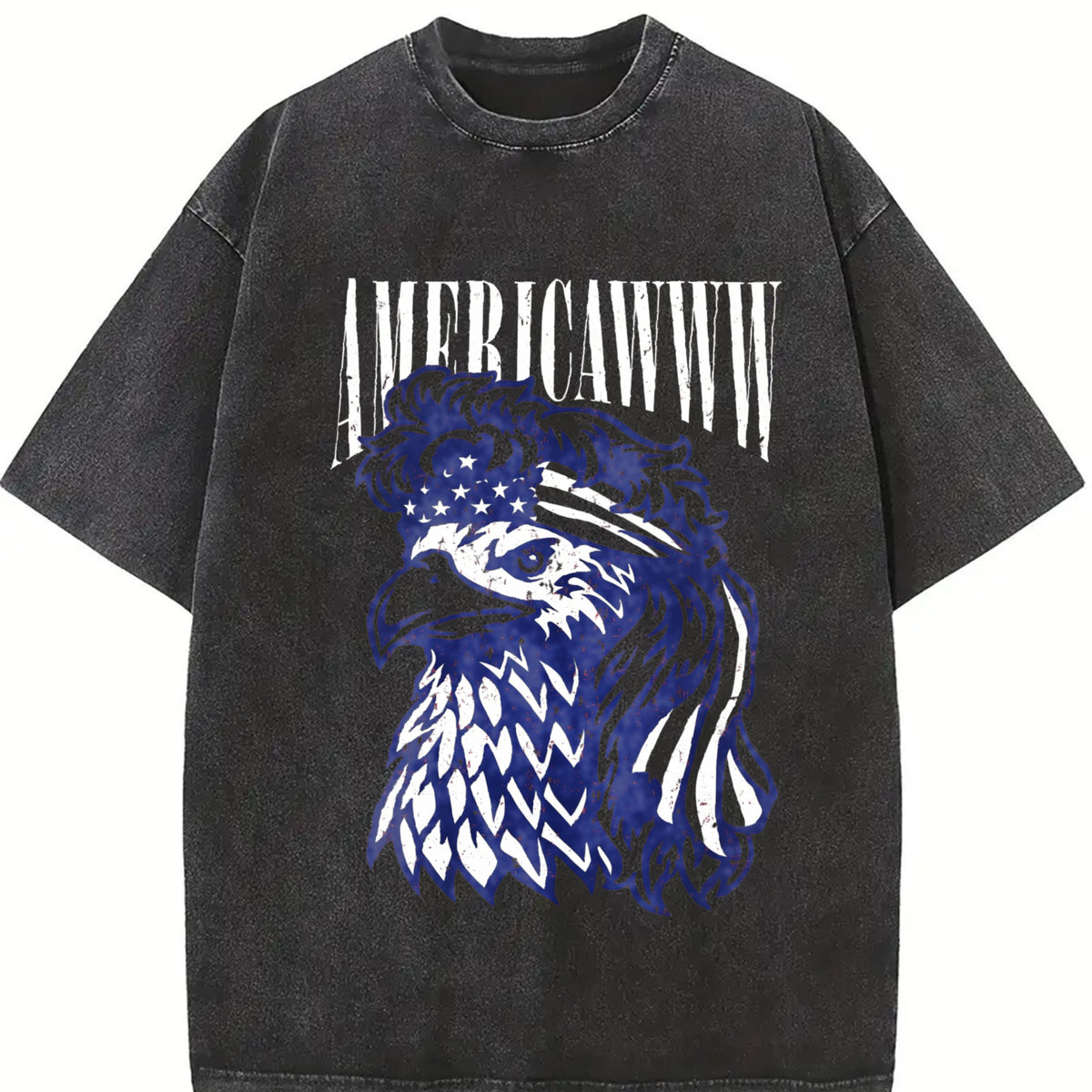 Americawww Sarcastic Fourth of July Bald Eagle for Classic Vintage Washed T-Shirt in Black