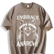 Embrace Anarchy Raccoon Vintage Washed T-Shirt in Brown
