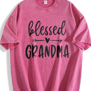 Blessed Grandma Bella Canvas Vintage Washed T-Shirt in Red