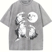 Seal Moon Pepper Sea Lion Vintage Washed T-Shirt in Gray