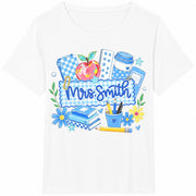 Custom Teacher Name Cotton T-Shirt in White