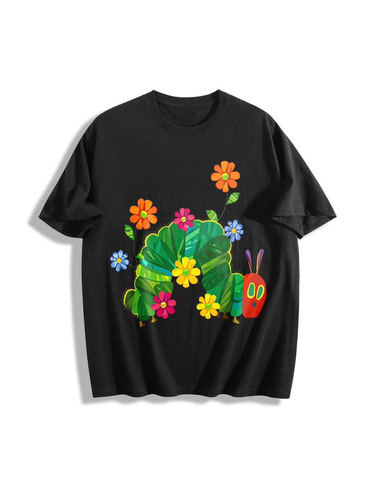 Eat the Rich the Very Hungry Caterpillar Cotton T-Shirt in Black