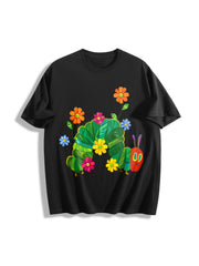 Eat the Rich the Very Hungry Caterpillar Cotton T-Shirt in Black