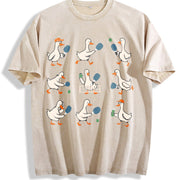 Goose Pickleball Player Vintage Washed T-Shirt in Beige