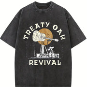 Treaty Oak Revival Guitar Vintage Washed T-Shirt in Black