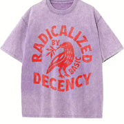 Radicalized By Basic Decency Political Protest vintage washed oversized T-shirt in Purple