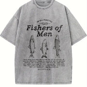 Fishers of Christian Vintage Washed T-Shirt in Gray