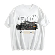 911 GT3 Racing Cotton T-Shirt in White