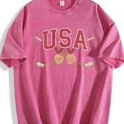 USA Hockey Vintage Washed T-Shirt in Red