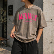 Mentally Spicy Vintage Washed T-Shirt in Brown