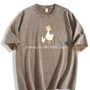 Growing a Silly Little Goose Vintage Washed T-Shirt in Brown