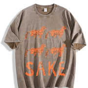 Four Fox Sake Vintage Washed T-Shirt in Brown