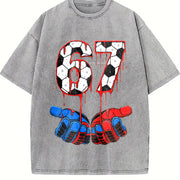 67 Soccer Vintage Washed T-Shirt in Gray