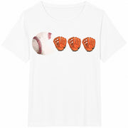 Baseball Glove Emoji Cotton T-Shirt in White