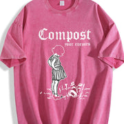 Compost Your Enemies Vintage Washed T-Shirt in Red