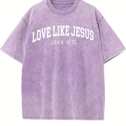 Love Like Jesus vintage washed oversized T-shirt in Purple