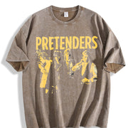Pretenders Band Batik Vintage Washed T-Shirt in Brown